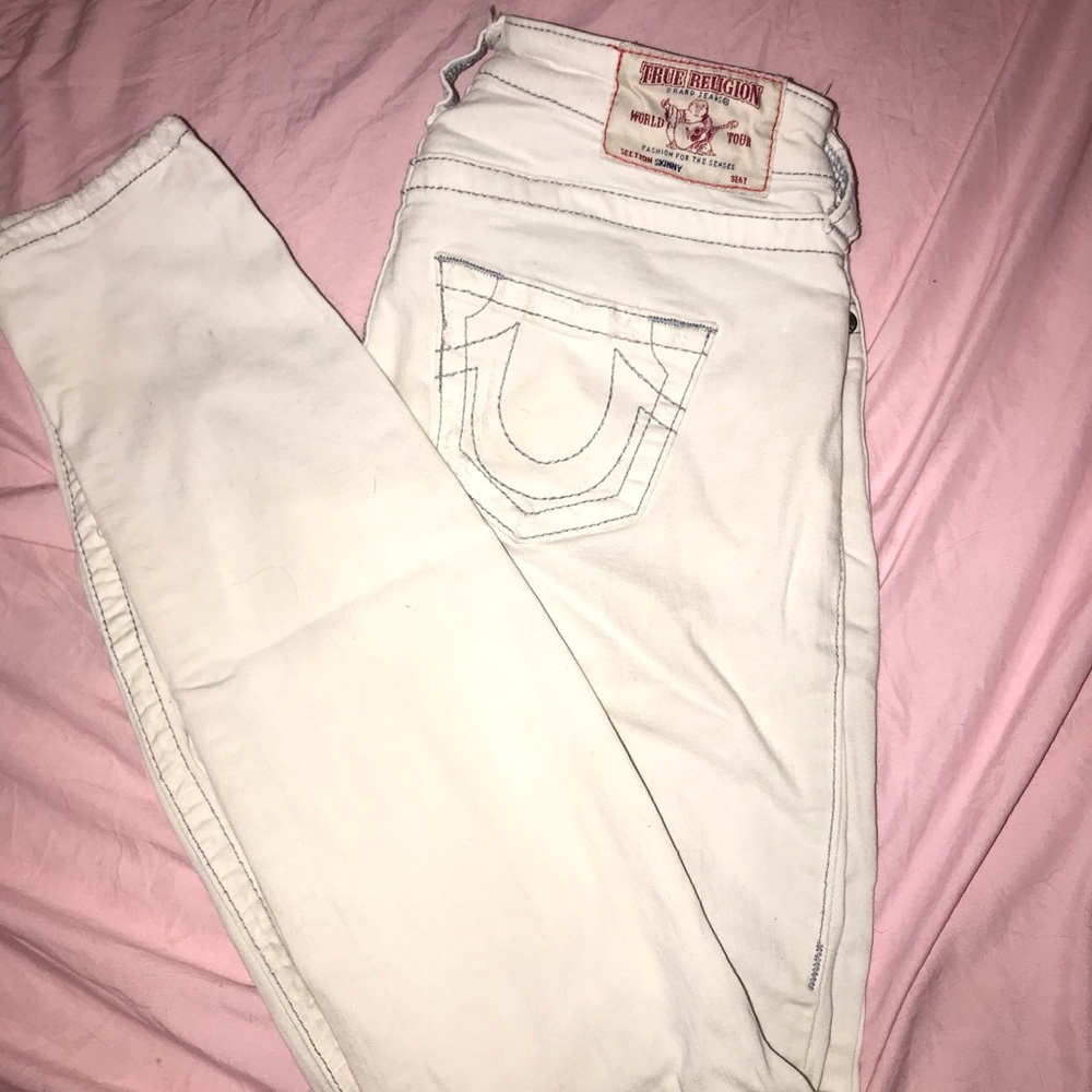 True Religion Women's Skinny White Jeans